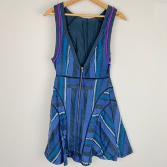 FREE PEOPLE ROMANTICS PAINTED STRIPE DRESS PLAID - Picture 3 of 5